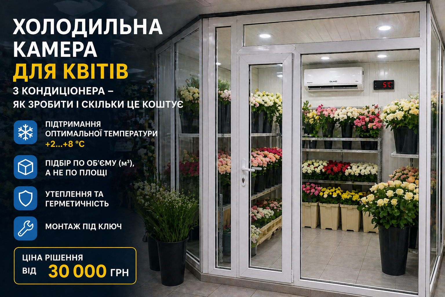 Кондиціонер для квіткового магазину