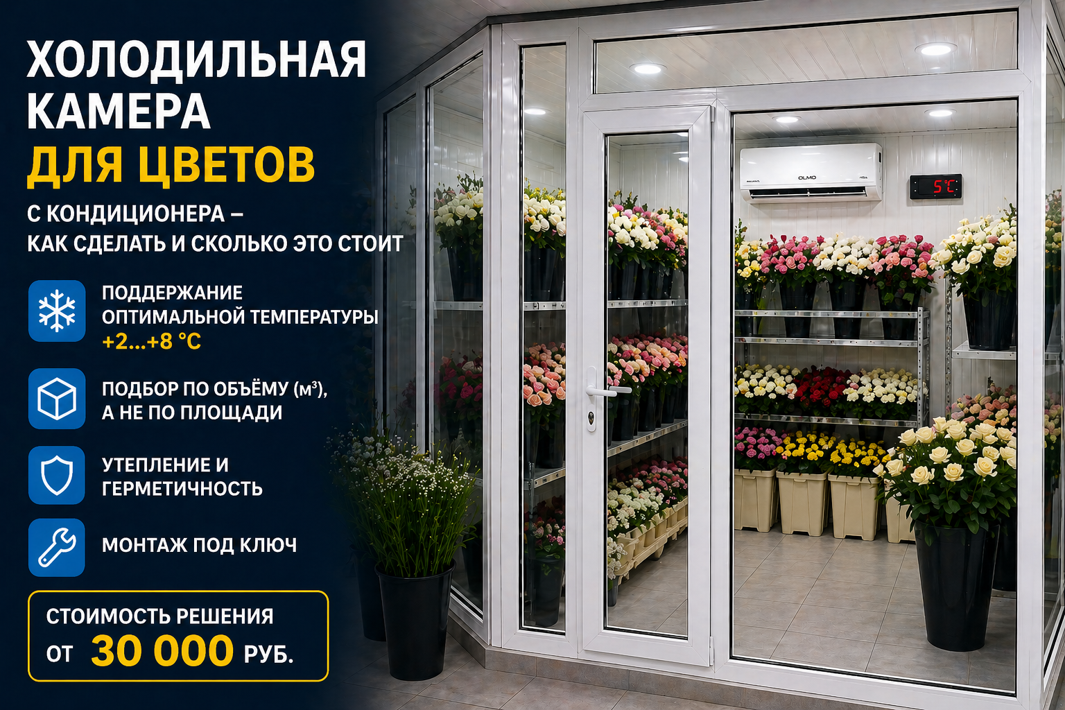 Купить кондиционер для цветочного магазина