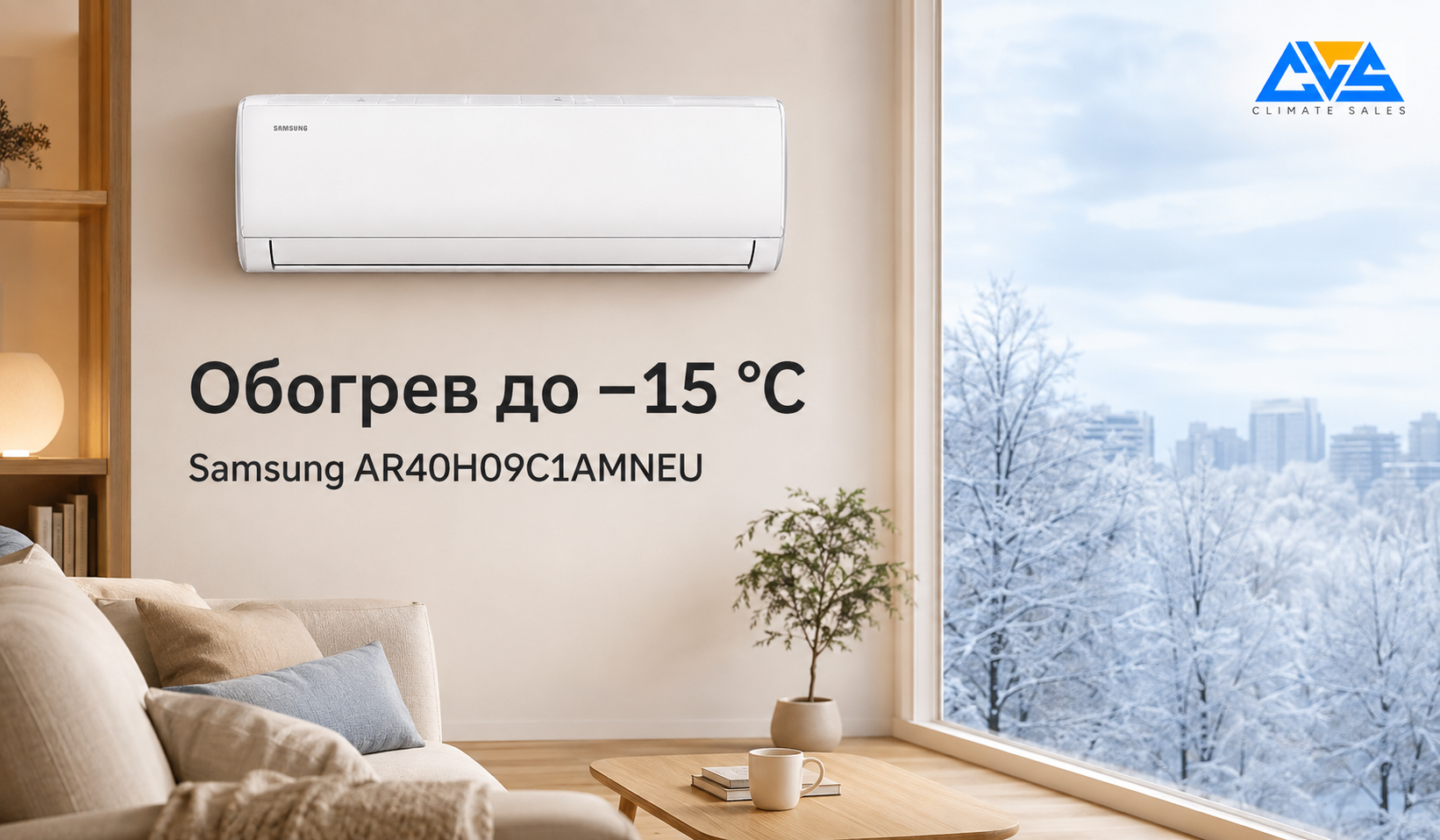 Обогрев кондиционером Samsung AR40H09C1AMNEU до минус 15 градусов